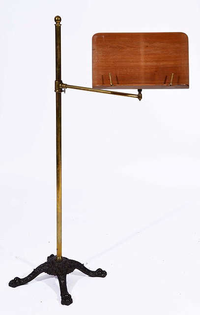 Appraisal: A LATE VICTORIAN MAHOGANY READING STAND with pine lectern brass