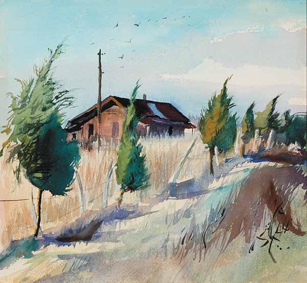 Appraisal: Mildred Bernice Nungester Wolfe American Mississippi b The Cabin watercolor