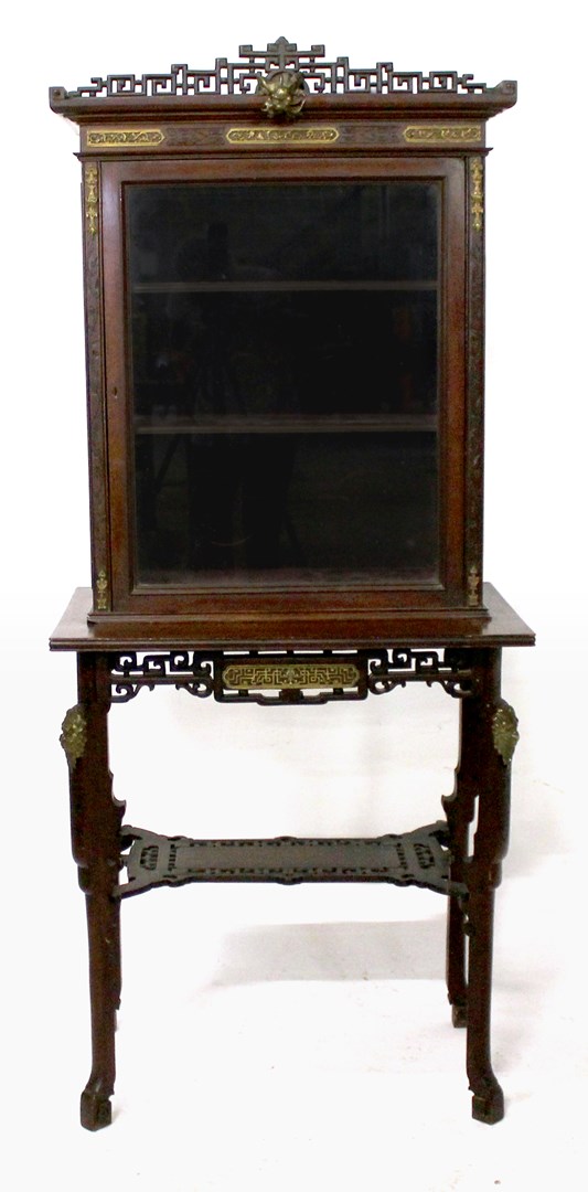 Appraisal: A late th century French 'Japonisme' brass mounted mahogany cabinet