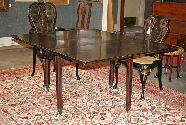 Appraisal: A George III mahogany drop leaf dining table height in