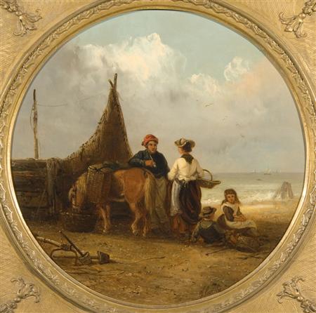 Appraisal: THOMAS SMYTHE - A FAMILY ON THE SEA SHORE Signed