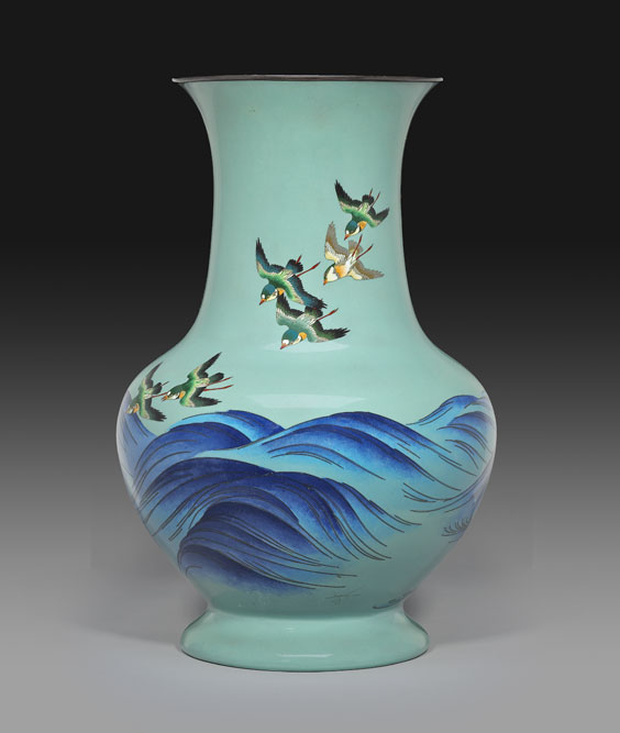 Appraisal: FINE LARGE JAPANESE CLOISONN VASE Large beautifully executed and highly