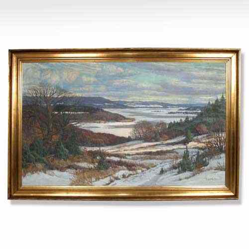 Appraisal: Thorvald Londal Danish - Winter Landscape oil on canvas signed