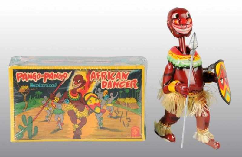 Appraisal: Tin Pango-Pango African Dancer Wind-Up Toy Description Japanese Working Original