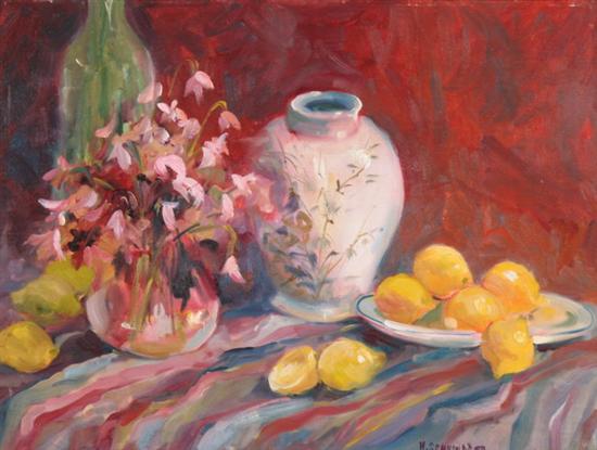 Appraisal: HELEN SCHNAUFFER American th century STILL LIFE WITH LEMONS signed