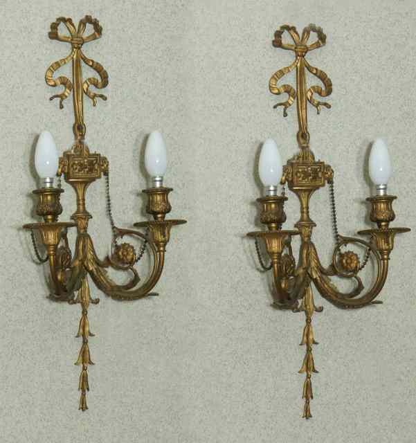 Appraisal: A SET OF THREE TH CENTURY ORMOLU TWIN BRANCH WALL