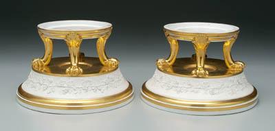 Appraisal: Two Meissen porcelain stands unglazed porcelain grape and vine border