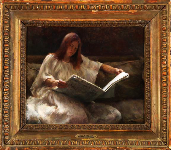 Appraisal: Charles Anton Pfahl American Ohio b Girl Reading oil on