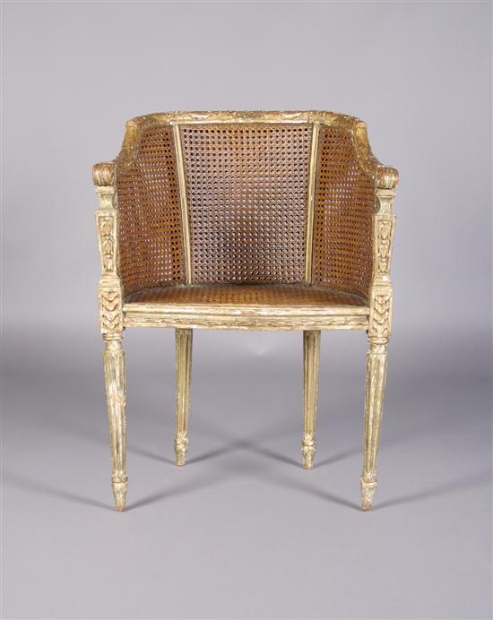 Appraisal: A Louis XVI Style Bergere Height inches