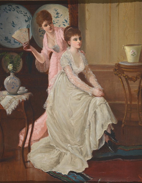 Appraisal: CIRCLE OF JOHN SEYMOUR LUCAS - Two ladies in an