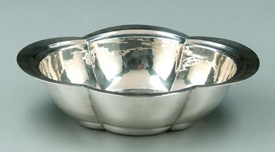 Appraisal: Cellini Craft sterling silver bowl oval melon form with hammered