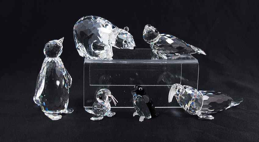 Appraisal: SWAROVSKI CRYSTAL FIGURES piece lot to include POLAR BEAR A