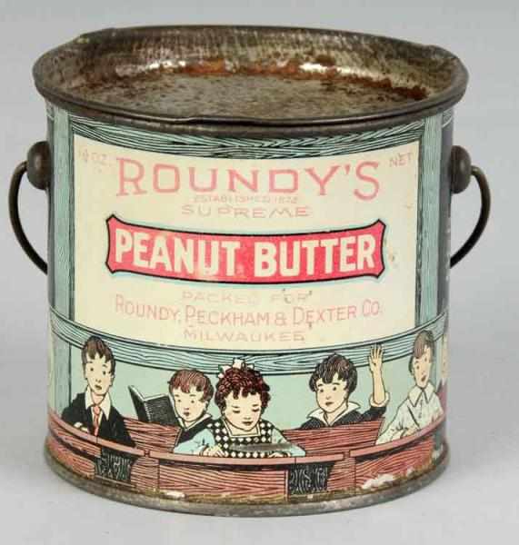 Appraisal: Roundy's Peanut Butter Pail Description Original bail and handle General