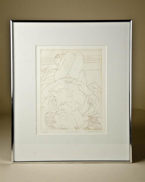 Appraisal: Phillip Pearlstein Model on Floor Etching on paper signed l