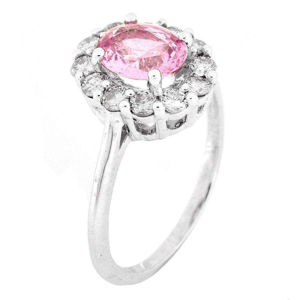 Appraisal: Carat Padparadscha Sapphire Ring GFCO Gem Lab Certified Carat Ova