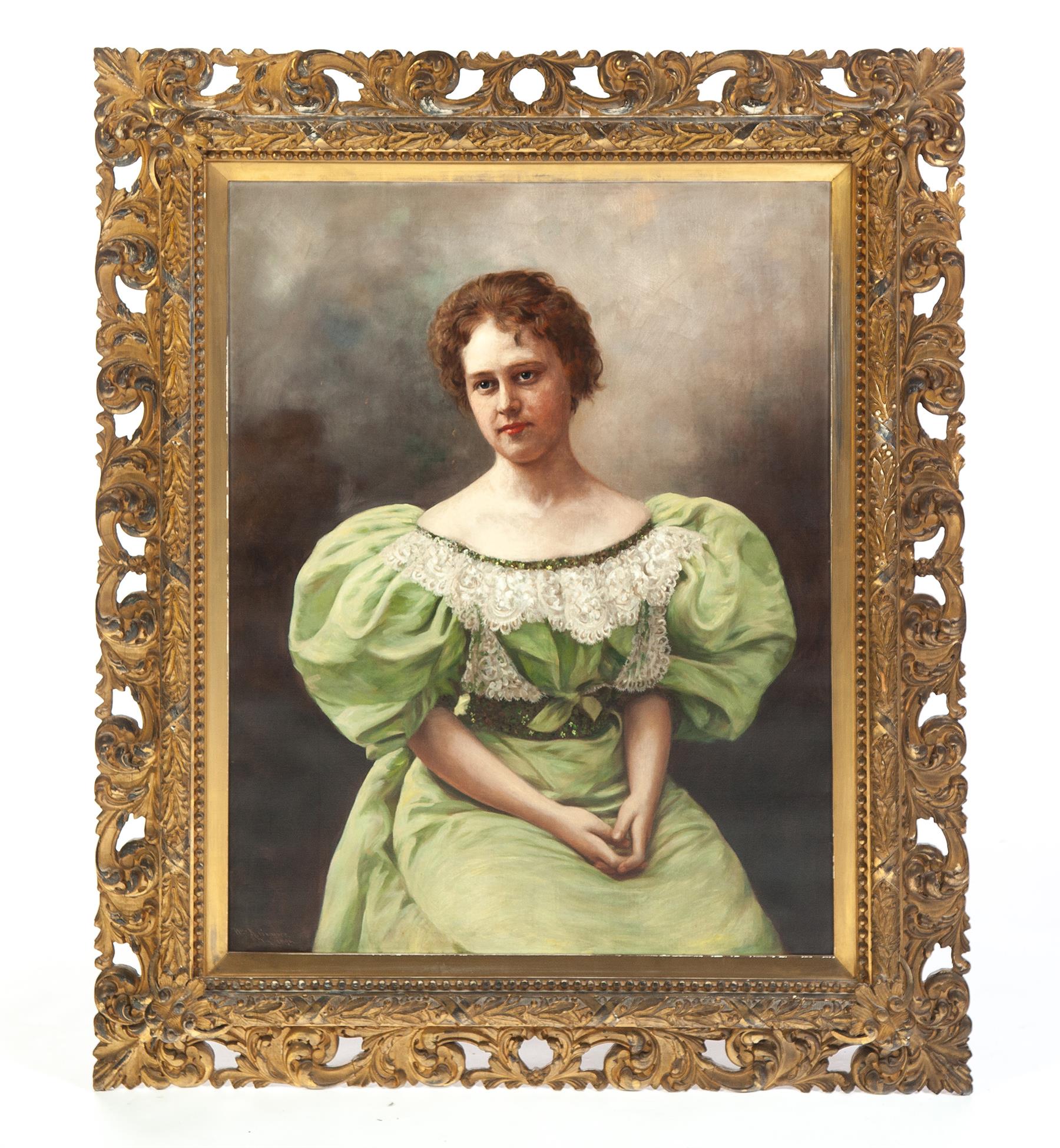 Appraisal: FRAMED PORTRAIT OF A LADY SIGNED WM A GREAVES Watertown