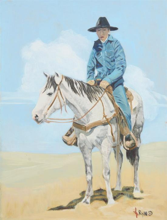 Appraisal: RYN American th century COWBOY signed lower right Signed and