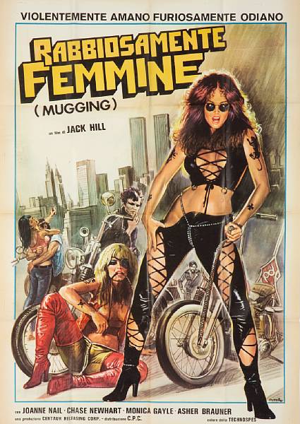 Appraisal: A large movie poster for Rabbiosamente Femmine Italian text depicting