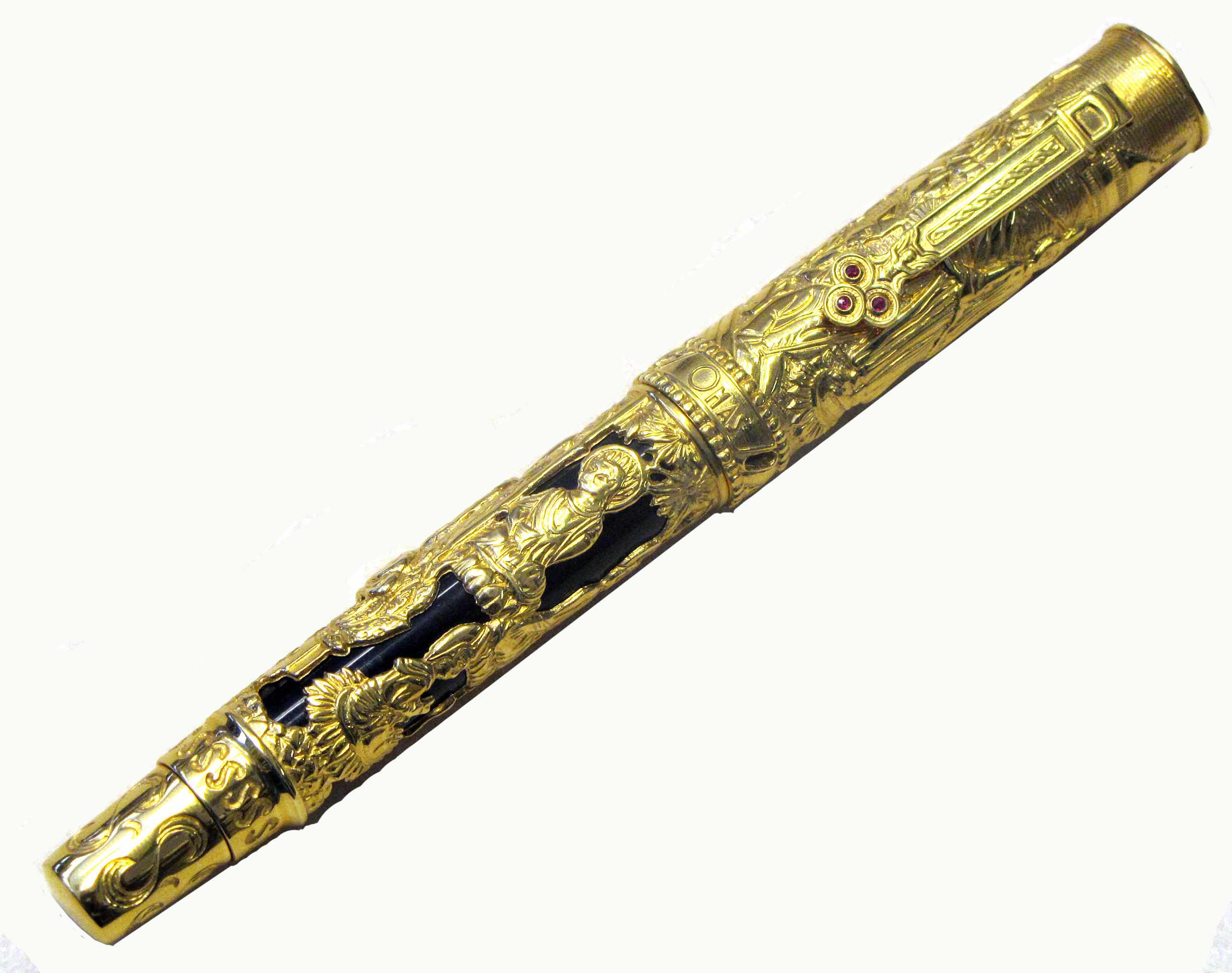 Appraisal: OMAS Triratna Limited Edition Gold Fountain Pen This pen commemorates