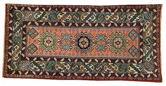 Appraisal: Semi-Antique Russian Kazak carpet circa ' x ' ''