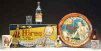 Appraisal: LOT OF SEVEN HIRES ROOT BEER ADVERTISEMENTS - w x