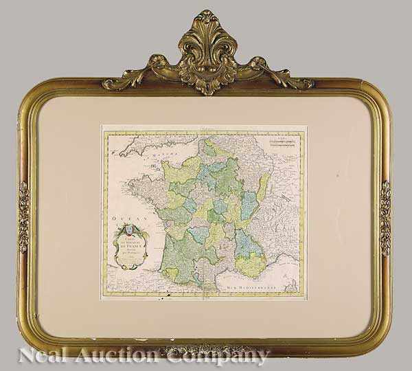 Appraisal: An Antique Hand-Colored Map of France Carte du Royaume de