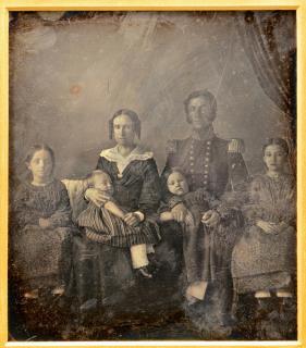 Appraisal: Plate Dag of Officer and Family c Rare large plate