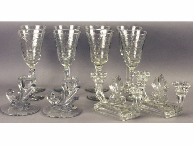 Appraisal: Collection of clear glass including a set of hand cut