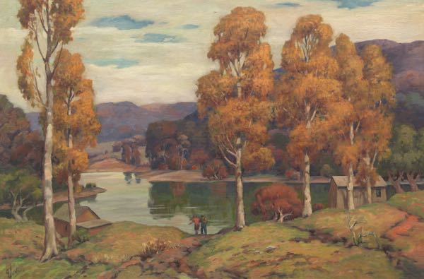 Appraisal: GEORGE JENSEN AMERICAN - x Along the Juniata River Oil