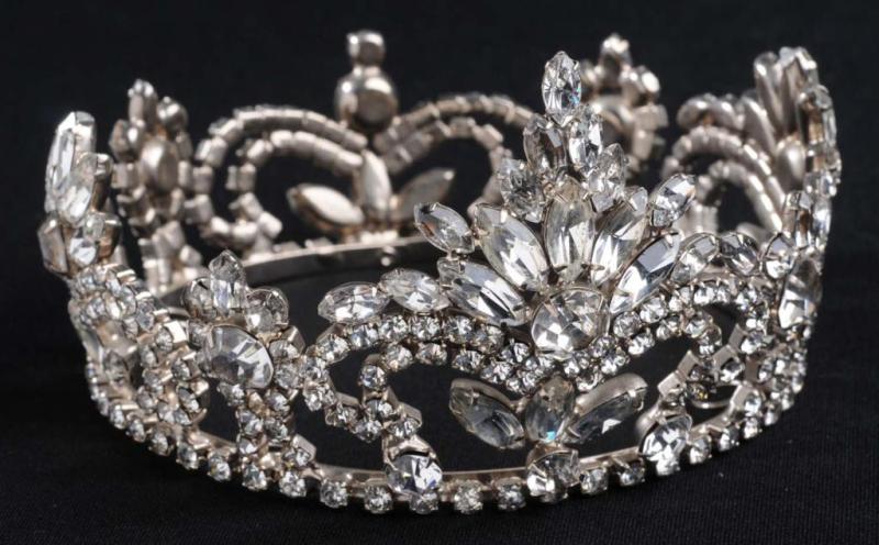 Appraisal: Rhinestone Tiara Description Multi-shaped clear rhinestones with some darkening Condition