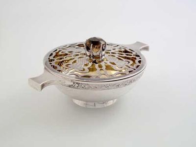 Appraisal: A modern Scottish rose bowl and grille modelled as a