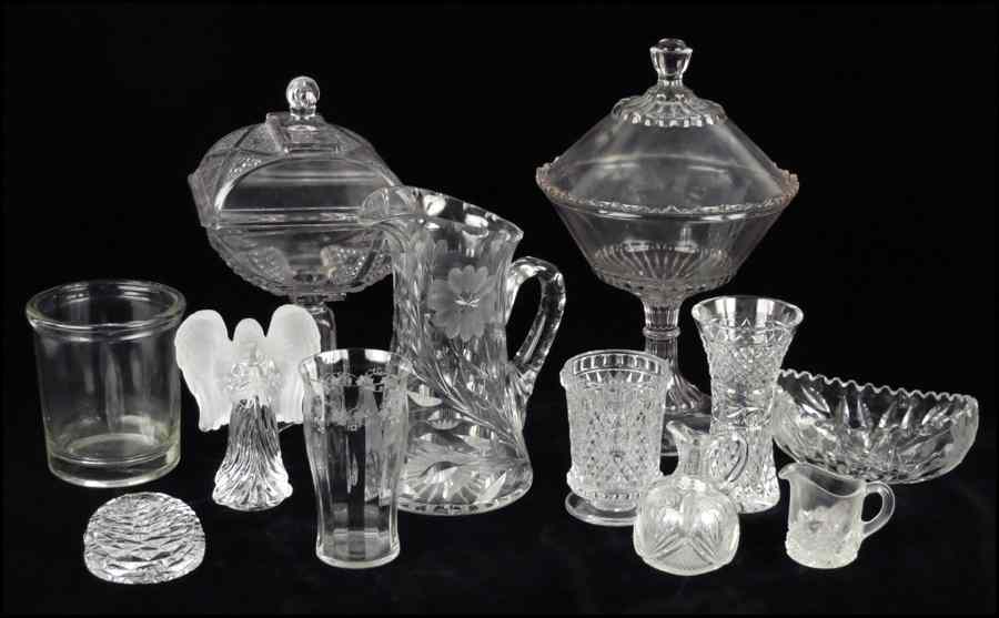 Appraisal: COLLECTION OF CUT AND PRESSED GLASS TABLE ARTICLES Including one