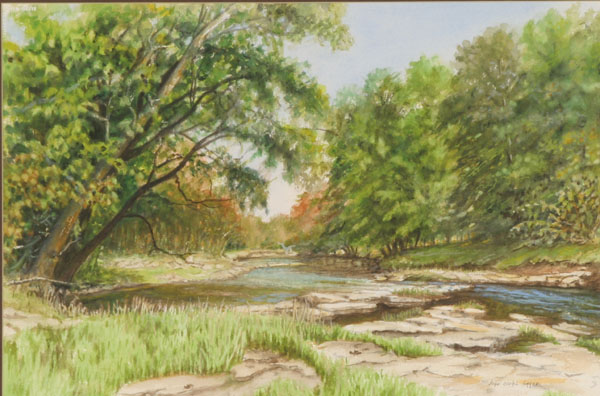 Appraisal: Jean Coval Garro American b Cataract River summer landscape watercolor