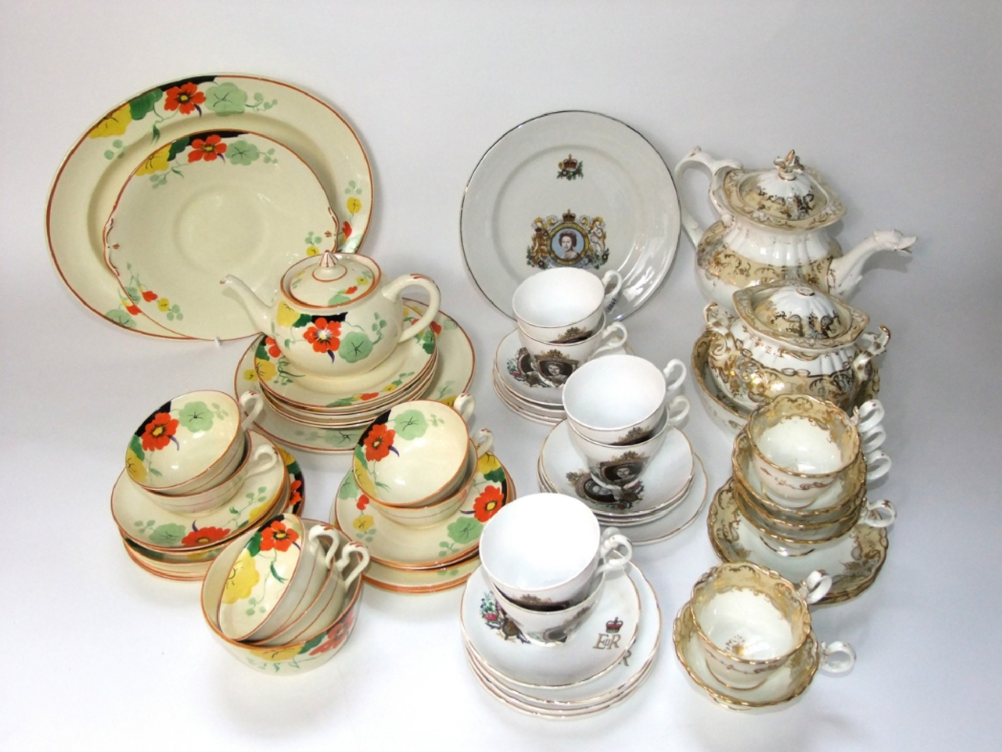 Appraisal: A collection of Adderley wares with painted nasturtium decoration including