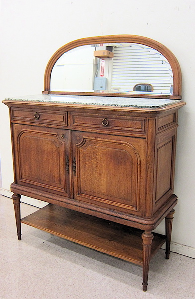 Appraisal: LOUIS XVI STYLE OAK SIDE CABINET French early th century