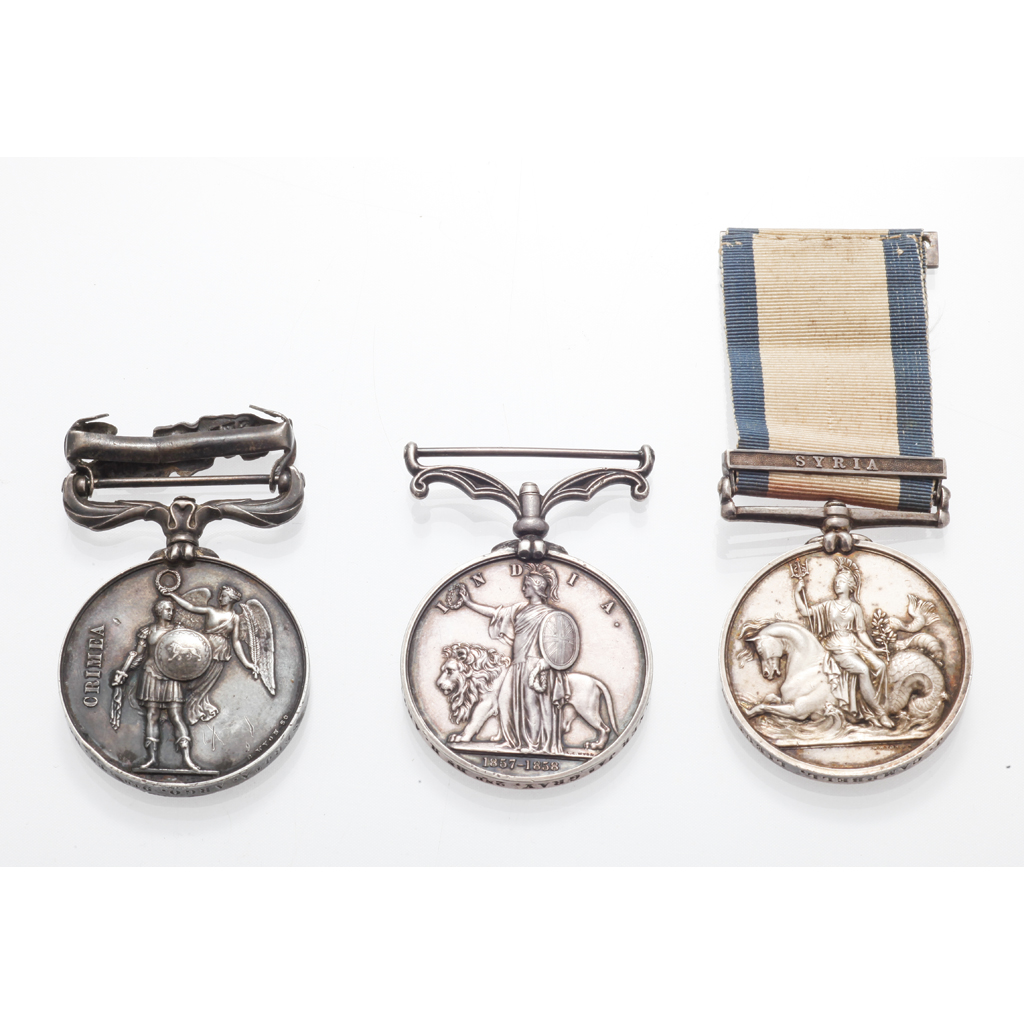 Appraisal: Three Victorian Campaign medals Crimea with bar for Sebastopol to