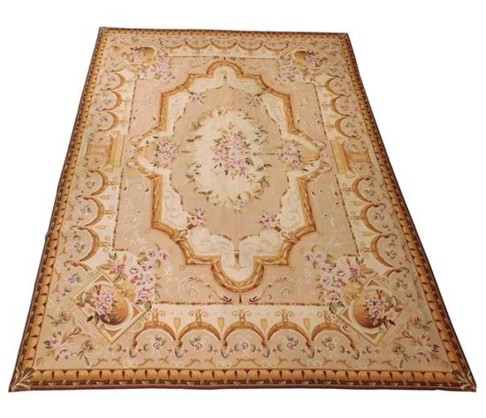 Appraisal: RUG Modern Aubusson needlepoint tapestry rug ' x ' wool