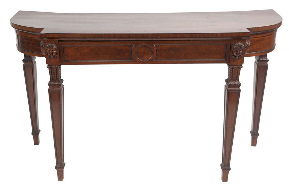 Appraisal: Regency Mahogany Pier Table having carved masks with grape headdress