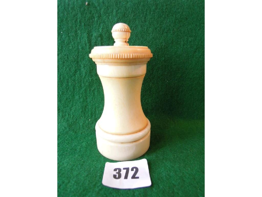 Appraisal: An ivory capstan pepper mill