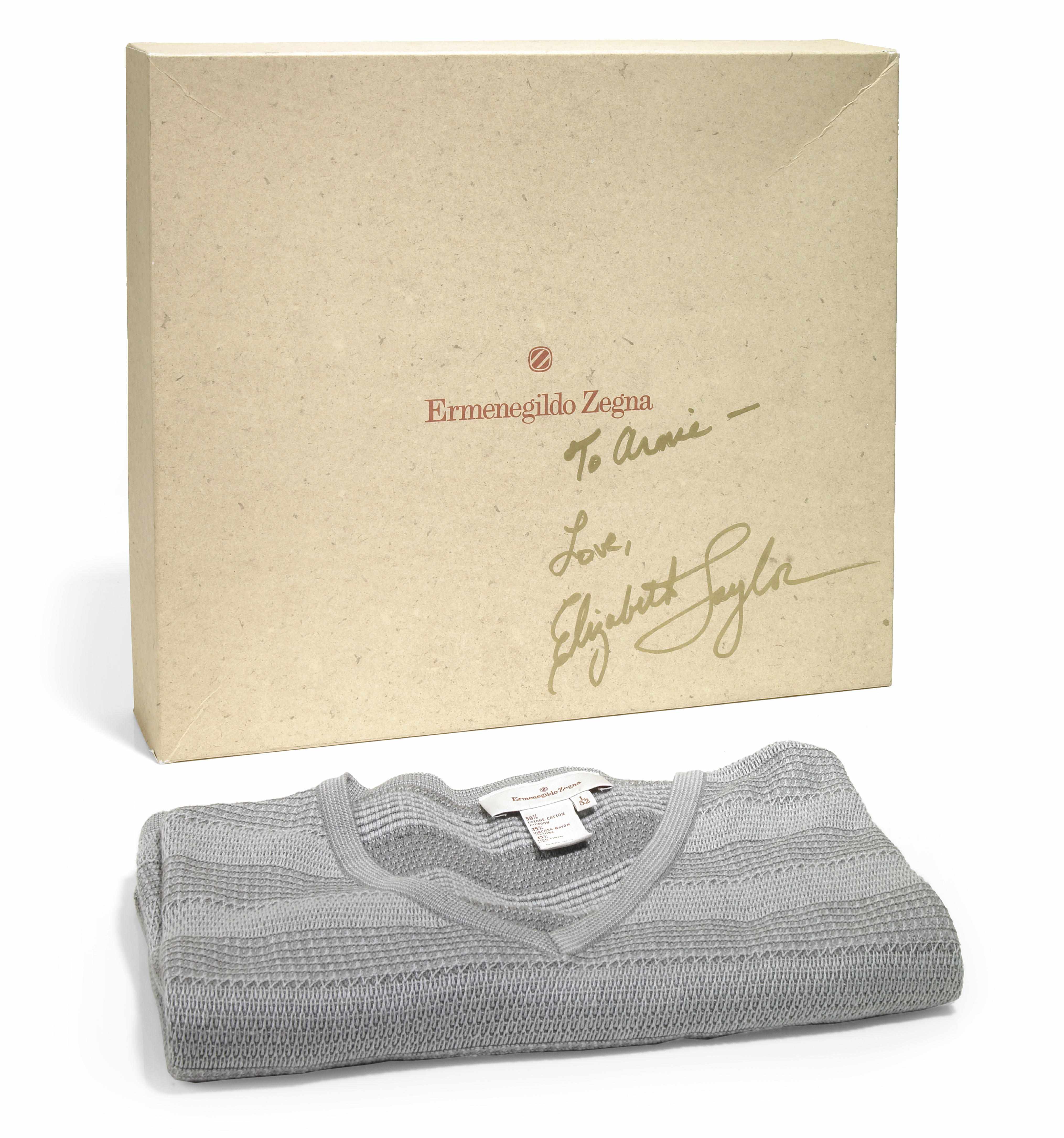 Appraisal: Elizabeth Taylor gift An Ermengildo Zegna vest with box presented