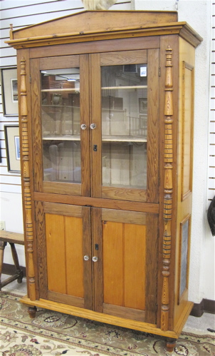 Appraisal: PINE KITCHEN CABINET Australian th century elements the four-door cabinet