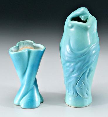 Appraisal: Two Van Briggle pottery vases twisted form - in quot