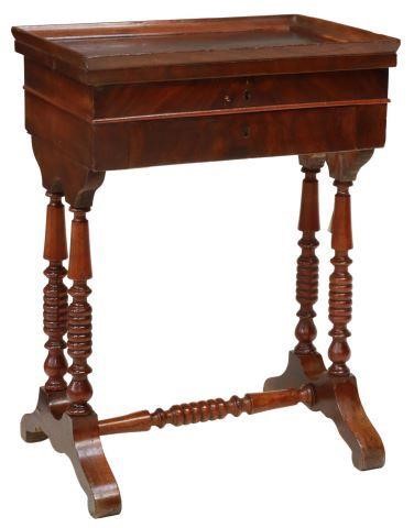 Appraisal: French Louis Philippe period mahogany sewing table mid th c