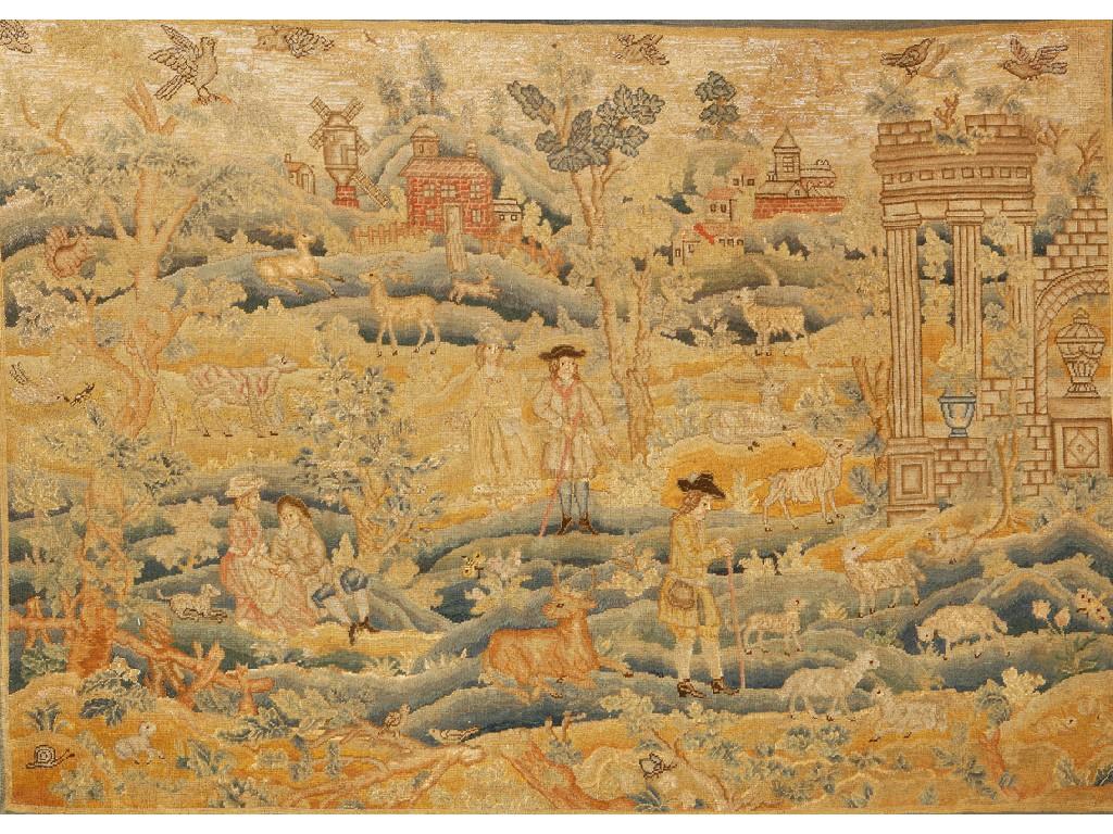 Appraisal: A GEORGE II NEEDLEWORK PANEL of large size with an