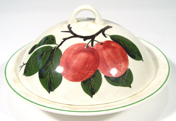 Appraisal: Plichta pottery muffin dish and cover hand painted with Weymss