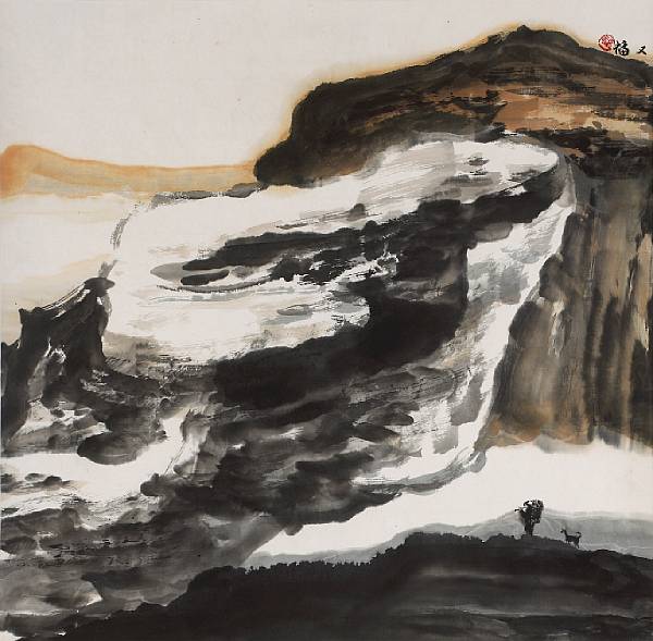 Appraisal: Jia Youfu b Landscape Hanging scroll ink and colors on