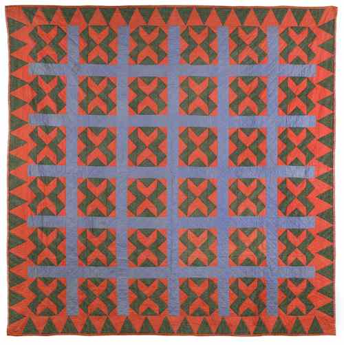 Appraisal: Pennsylvania patchwork quilt early th c with a sawtooth border