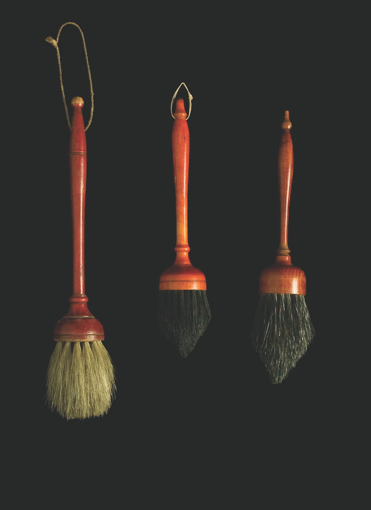 Appraisal: THREE SHAKER BRUSHES CANTERBURY NEW HAMPSHIRE CIRCA Although the production