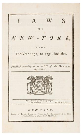 Appraisal: NEW YORK Laws of New York from The year to