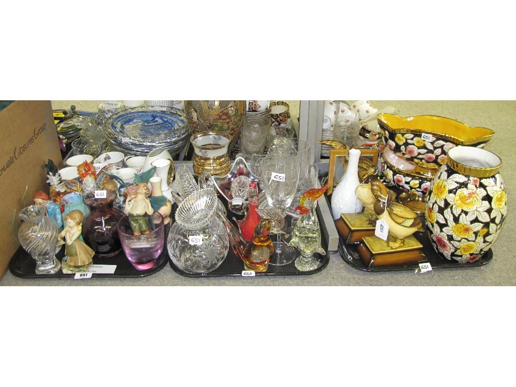 Appraisal: Three trays of assorted ceramics and glass